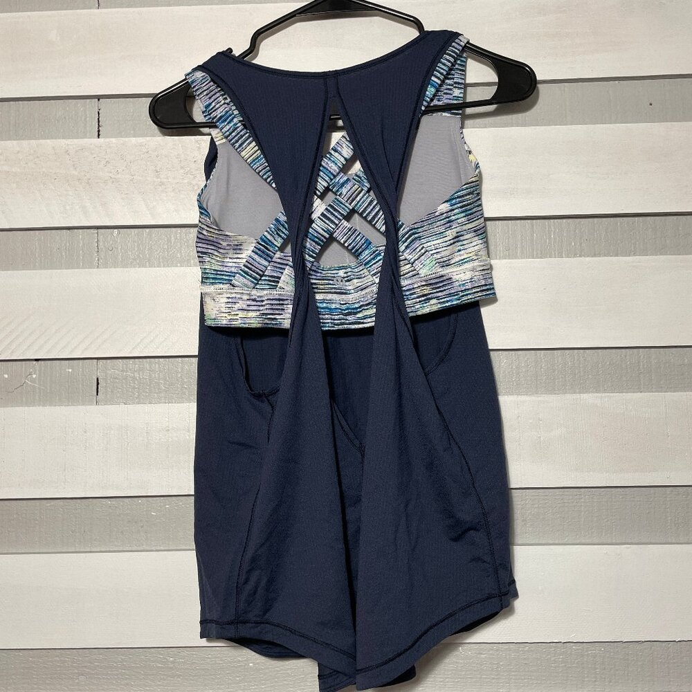 EUC Lululemon Ready & Go Tank Inkwell Blurry Belle Multi Women's 6 built in bra - Picture 9 of 10